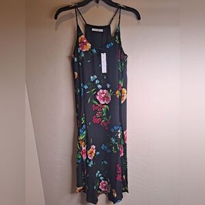Three Eighty Two Leilani Cami Midi Dress in Black Floral. NWT Size XS